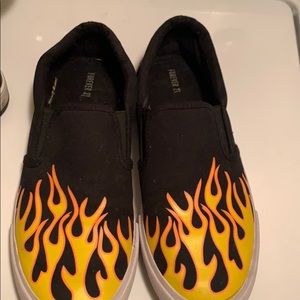 Shoes with flames